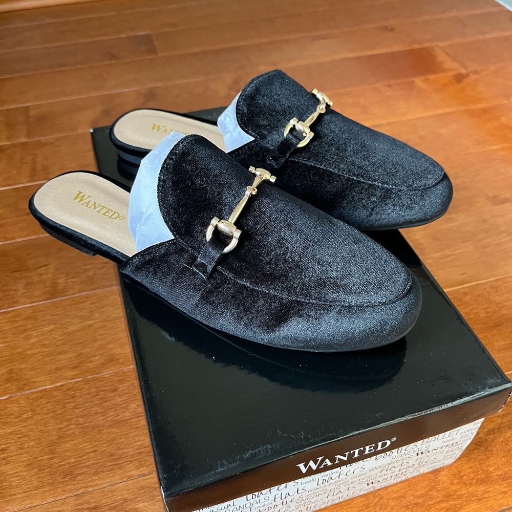 NWT Slip On Wanted Frankie Women's Black Mule Flats Loafers All Sizes - Picture 8 of 11
